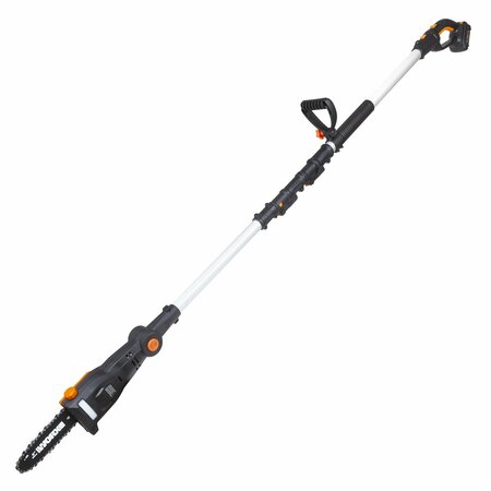 WORX 20V Power Share 8in Pole Saw, 13ft Reach, Tool-Free Chain Tensioning, 3-Pstn Head, Rotating Handle WG349